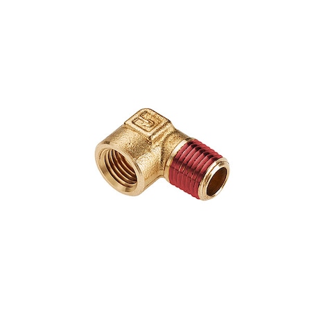 Parker 90 Degrees  Forged Elbow Brass Pipe Fitting, 1/4 in Female NPT X 1/4 in Male NPT VS1202P-4-4