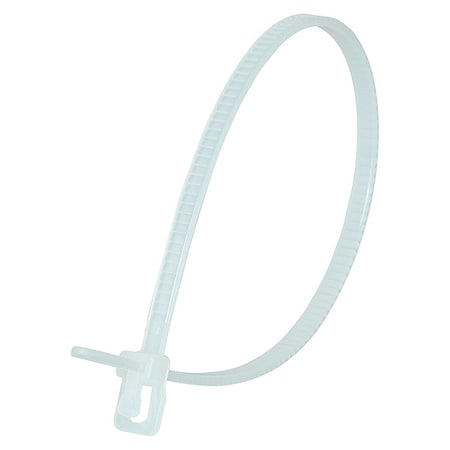 Retyz Cable Tie, 6 in L, 1.40 in Max Bundle Dia., Natural, Nylon 6/6, 18 lb Strength, 100 PK VRT-S06NL-TA