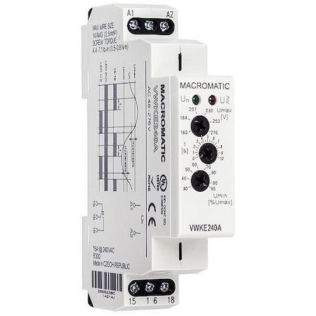 Macromatic Voltage Monitor Relay, SPDT, 80-150VAC VWKE120A