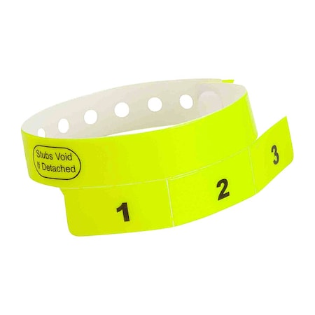 Identiplus ID Wristband, Vinyl, Cash Tag, Yellow, PK500 VC3-02