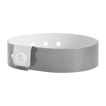 Identiplus ID Wristband, Vinyl, L-Shaped, Silver, PK500 V1-12