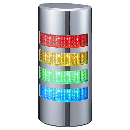 Patlite Tower Light Assembly, 24V AC/DC, 37 1/2 mm Dia., 206 mm Height WE-402UB-LAN