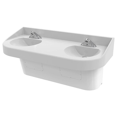 Bestcare Hospital Sink, 54"x21.75"x22", White WH3779-OCC11M