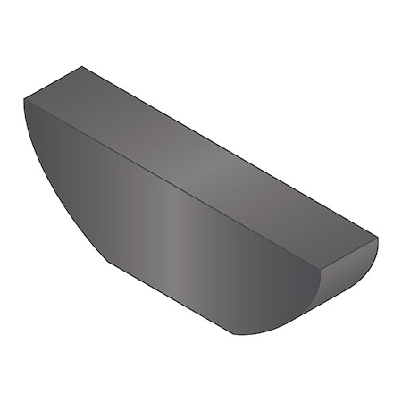 Zoro Select Woodruff Key, 0.992 in L, 0.1880 in W, 0.438 in H, Steel Plain, 25 PK WWG-WKC-013