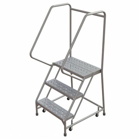 Ballymore 5.2 ft H Aluminum Rolling Ladder, 3 Steps, 350 lb Load Capacity WLAR103246