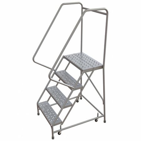 Ballymore 6 ft H Aluminum Rolling Ladder, 4 Steps, 350 lb Load Capacity WLAR104246