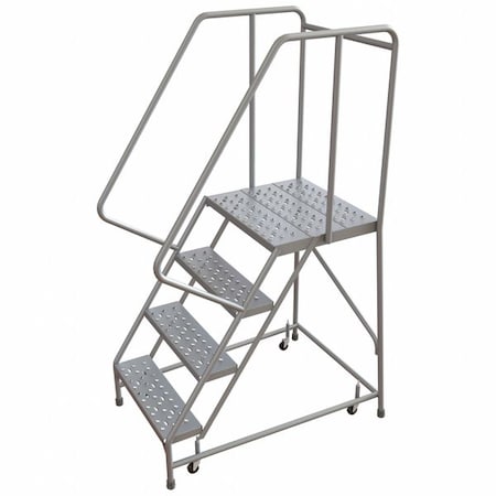 Ballymore 6 ft H Aluminum Rolling Ladder, 4 Steps, 350 lb Load Capacity WLAR104246-D4