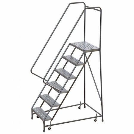 Ballymore 7.7 ft H Aluminum Rolling Ladder, 6 Steps, 350 lb Load Capacity WLAR106246