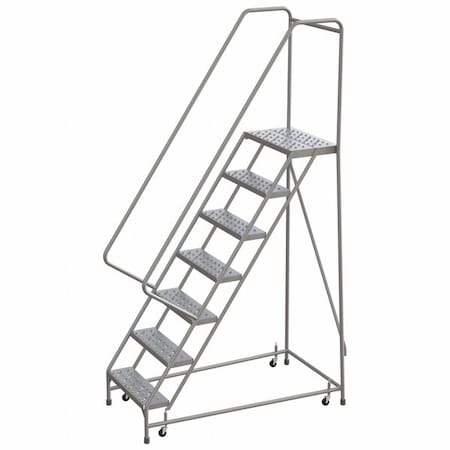 Ballymore 8.5 ft H Aluminum Rolling Ladder, 7 Steps, 350 lb Load Capacity WLAR107246