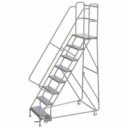 Ballymore 9.3 ft H Aluminum Rolling Ladder, 8 Steps, 350 lb Load Capacity WLAR108246