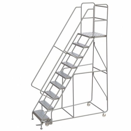 Ballymore 10.2 ft H Aluminum Rolling Ladder, 9 Steps, 350 lb Load Capacity WLAR109246-D4