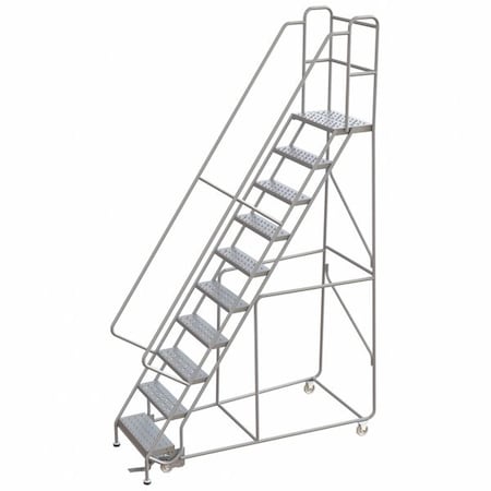 Ballymore 11 ft H Aluminum Rolling Ladder, 10 Steps, 350 lb Load Capacity WLAR110246