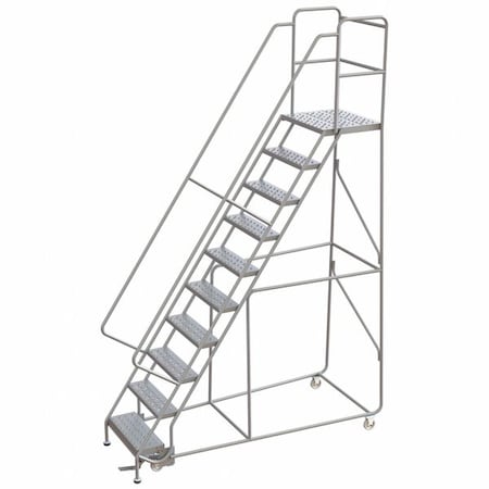 Ballymore 11 ft H Aluminum Rolling Ladder, 10 Steps, 350 lb Load Capacity WLAR110246-D4