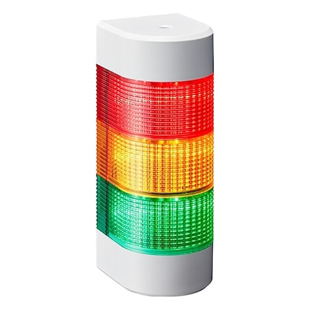 Patlite Wall Mount Signal Tower, 24V DC, 80 3/16 mm Dia., 188 1/8 mm Height WME-302D-RYG