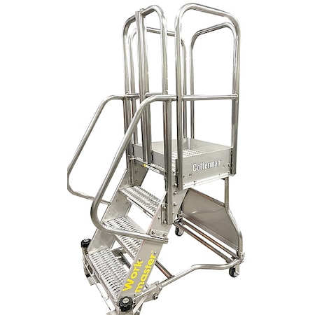 Cotterman 12.7 ft H Stainless Steel Rolling Ladder, 11 Steps WMXS11R42A3FGP3NT
