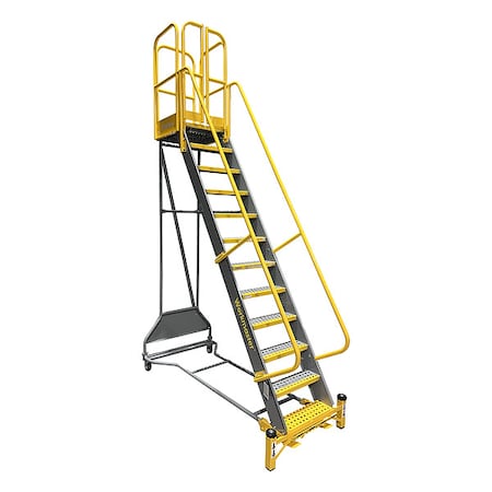 Cotterman 13.5 ft H Steel Rolling Ladder, 11 Steps WMX12R42A3FGP3
