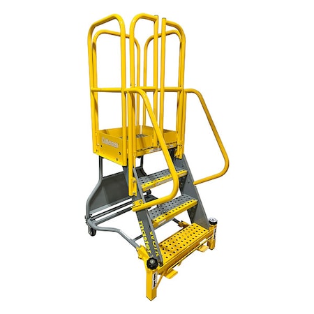 Cotterman 6.8 ft H Steel Rolling Ladder, 4 Steps WMX04R37A3FGP6