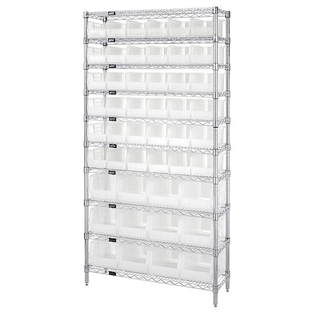 Quantum Storage Systems Shelving Unit, 36 in W x 74 in H x 14 in D, 10 Shelves WR10-230240CL
