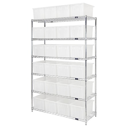Quantum Storage Systems Shelving Unit, 48 in W x 74 in H x 18 in D, 6 Shelves WR6-24185CL
