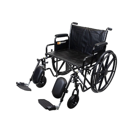First Voice Wheelchair, 500 lb, 24 In Seat, Silver/Navy TS-10234