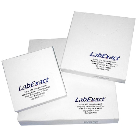 Labexact Weighing Paper, 4 In. L, 4 In. W, PK500 12L006