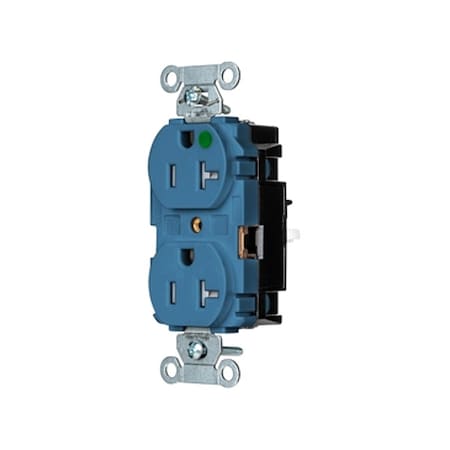 Hubbell Wiring Device-Kellems Straight Blade Receptacle, 5-20R, 20 A, 125V AC, 2 Pole, 3 Wire, Surface Mount, Grounded 8300STBLTR