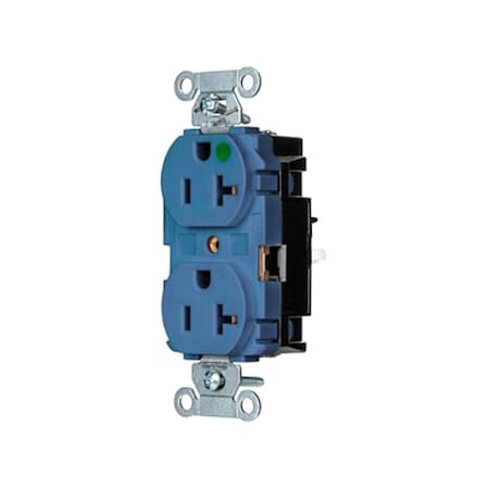 Hubbell Wiring Device-Kellems Straight Blade Receptacle, 5-20R, 20 A, 125V AC, 2 Pole, 3 Wire, Surface Mount, Grounded 8300STBL