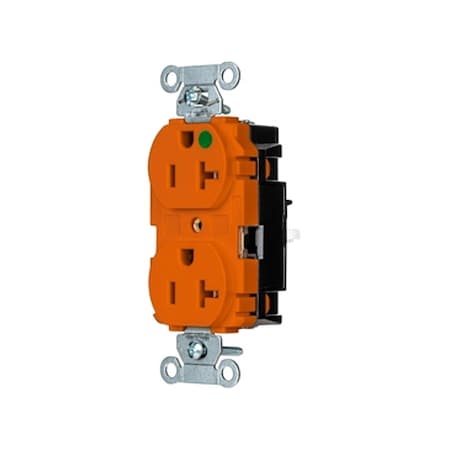 Hubbell Wiring Device-Kellems Straight Blade Receptacle, 5-20R, 20 A, 125V AC, 2 Pole, 3 Wire, Surface Mount, Grounded 8300STO
