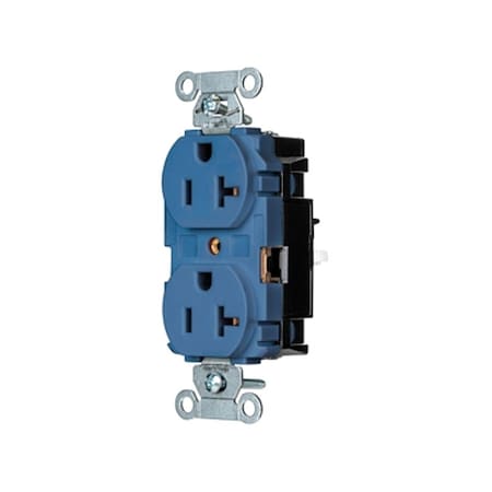Hubbell Wiring Device-Kellems Straight Blade Receptacle, 5-20R, 20 A, 125V AC, 2 Pole, 3 Wire, Surface Mount, Grounded BR20STBL