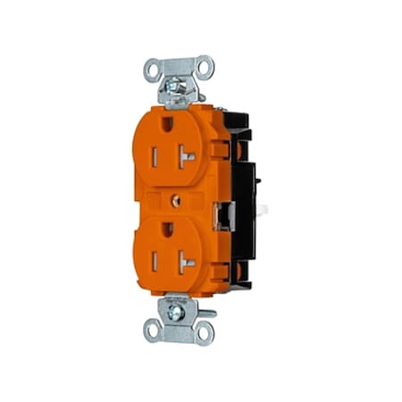 Hubbell Wiring Device-Kellems Straight Blade Receptacle, 5-20R, 20 A, 125V AC, 2 Pole, 3 Wire, Surface Mount, Grounded 5362STOTR