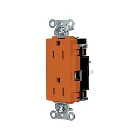 Hubbell Wiring Device-Kellems Straight Blade Receptacle, 5-15R, 15 A, 125V AC, 2 Pole, 3 Wire, Surface Mount, Grounded DR15STO
