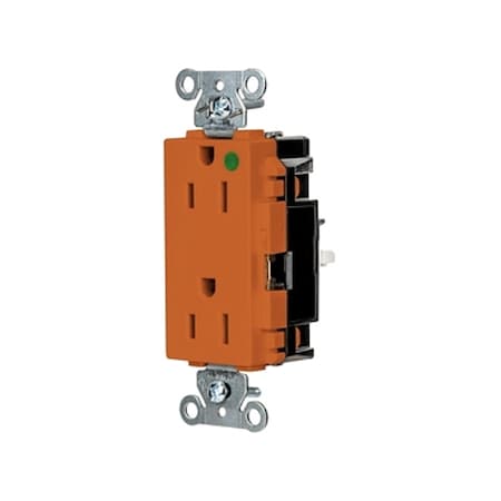 Hubbell Wiring Device-Kellems Straight Blade Receptacle, 5-15R, 15 A, 125V AC, 2 Pole, 3 Wire, Surface Mount, Grounded HBL2172STO
