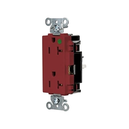 Hubbell Wiring Device-Kellems Straight Blade Receptacle, 5-20R, 20 A, 125V AC, 2 Pole, 3 Wire, Surface Mount, Grounded HBL2182STR