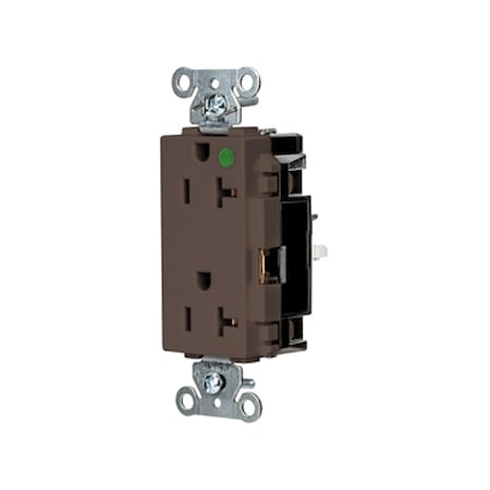 Hubbell Wiring Device-Kellems Straight Blade Receptacle, 5-20R, 20 A, 125V AC, 2 Pole, 3 Wire, Surface Mount, Grounded HBL2182ST