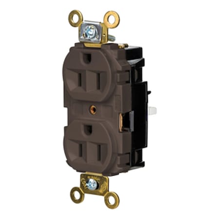 Hubbell Wiring Device-Kellems Straight Blade Receptacle, 5-15R, 15 A, 125V AC, 2 Pole, 3 Wire, Surface Mount, Grounded HBL5262ST