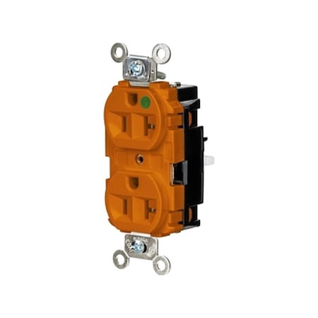 Hubbell Wiring Device-Kellems Straight Blade Receptacle, 5-20R, 20 A, 125V AC, 2 Pole, 3 Wire, Surface Mount, Grounded HBL8300STO