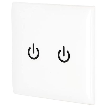 Hubbell Touch Switch Face Plate, Number of Gangs: 2 Plastic, White WSS2PW