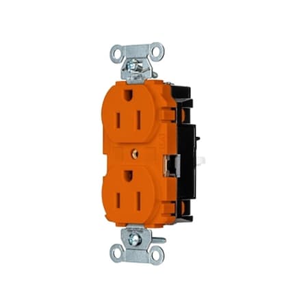 Hubbell Wiring Device-Kellems Straight Blade Receptacle, 5-15R, 15 A, 125V AC, 2 Pole, 3 Wire, Surface Mount, Grounded BR15STO