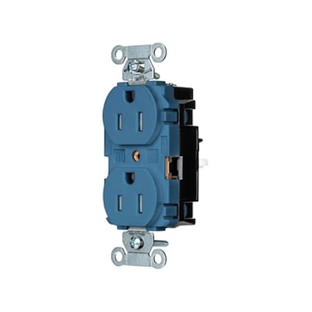Hubbell Wiring Device-Kellems Straight Blade Receptacle, 5-15R, 15 A, 125V AC, 2 Pole, 3 Wire, Surface Mount, Grounded 5262STBLTR
