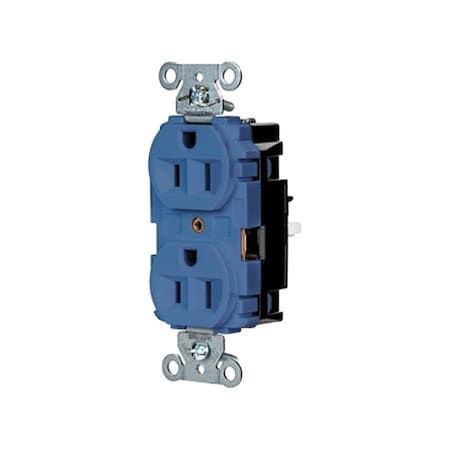 Hubbell Wiring Device-Kellems Straight Blade Receptacle, 5-15R, 15 A, 125V AC, 2 Pole, 3 Wire, Surface Mount, Grounded 5262STBL