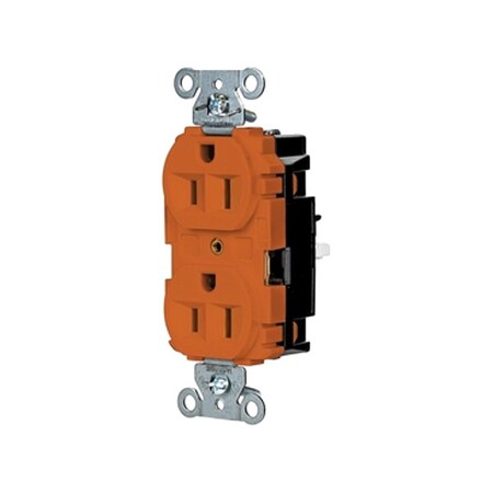 Hubbell Wiring Device-Kellems Straight Blade Receptacle, 5-15R, 15 A, 125V AC, 2 Pole, 3 Wire, Surface Mount, Grounded 5262STO