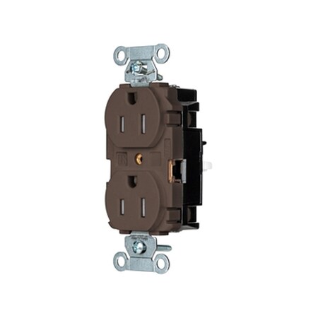 Hubbell Wiring Device-Kellems Straight Blade Receptacle, 5-15R, 15 A, 125V AC, 2 Pole, 3 Wire, Surface Mount, Grounded 5262STTR