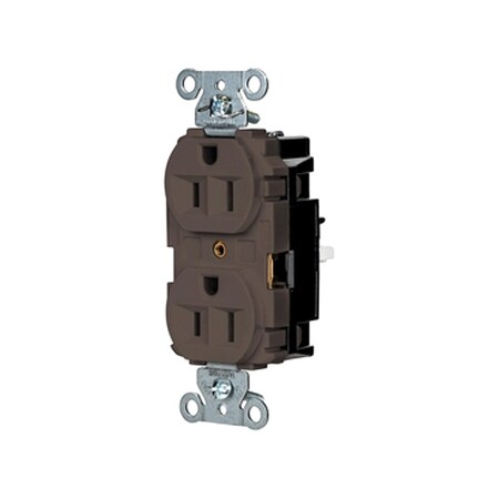 Hubbell Wiring Device-Kellems Straight Blade Receptacle, 5-15R, 15 A, 125V AC, 2 Pole, 3 Wire, Surface Mount, Grounded 5262ST