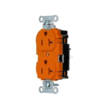 Hubbell Wiring Device-Kellems Straight Blade Receptacle, 5-20R, 20 A, 125V AC, 2 Pole, 3 Wire, Surface Mount, Grounded 5352STO