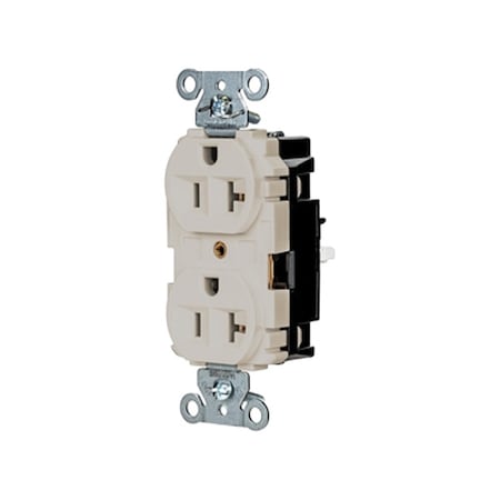 Hubbell Wiring Device-Kellems Straight Blade Receptacle, 5-20R, 20 A, 125V AC, 2 Pole, 3 Wire, Surface Mount, Grounded 5362STLA
