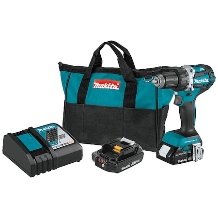 Makita 18V LXT Drill Kit, 1/2 in, 18 V DC, Battery Included Cordless Drill XFD12R