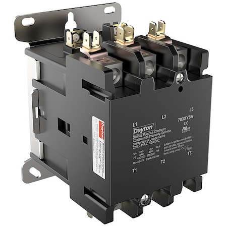 Dayton Definite Purpose Magnetic Contactor, 24V AC, 3 P, Non-Reversing, 3 Phase, Box Lug 783XY8