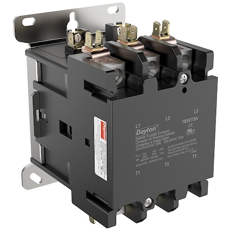 Dayton Definite Purpose Magnetic Contactor, 208V-240V AC, 3 P, Non-Reversing, 3 Phase, Box Lug 783XY3