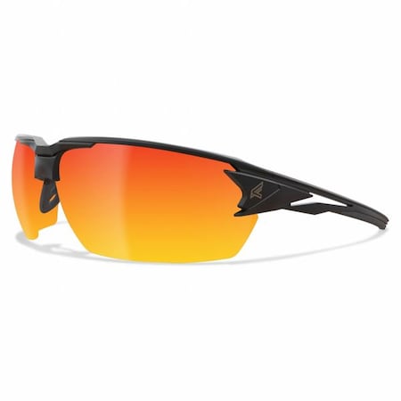 Edge Eyewear Pumori, Safety Glasses, Uncoated, Red Mirror Lens, Black Frame, Half-Frame XPAP419