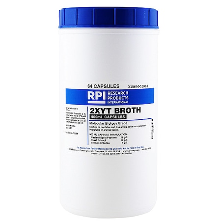 Rpi 2XYT Broth, Capsules, 992g, PK64 X15640-1000.0